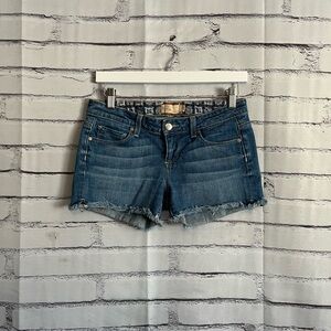 Paige Silver Lake High Rise Denim Cutoff Shorts Size 26 Y2K Blue Vintage Stretch